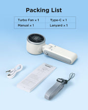Turbo Portable Handheld Fan 4000mAh 5 Speeds Foldable