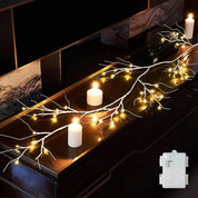 White Birch LED Garland Lights 6FT with Timer, 48 Warm White Battery Powered Fairy Lights for Indoor and Outdoor Home Décor