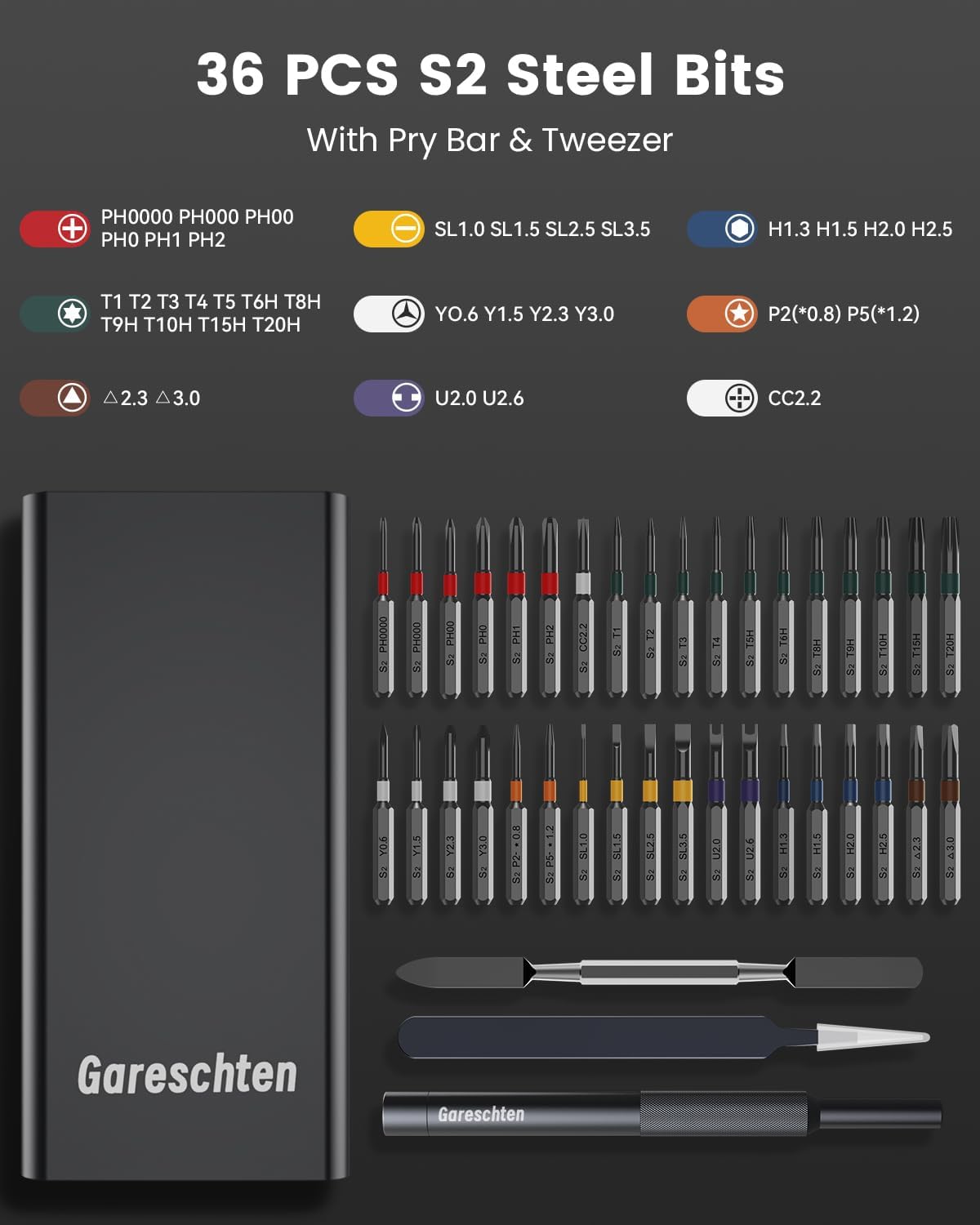 Precision Screwdriver Set, 39 in 1 Mini Screwdriver Set with S2-Steel Long Bits, Magnetic Repair Tool Kit for Laptop, Cell Phone, PC, MacBook, Ring Doorbell, PS5, PS4, Glasses, Watch, Xbox