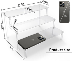 Acrylic 3-Tier Clear Display Riser Stand – Organizer for Figures, Perfume & Desserts