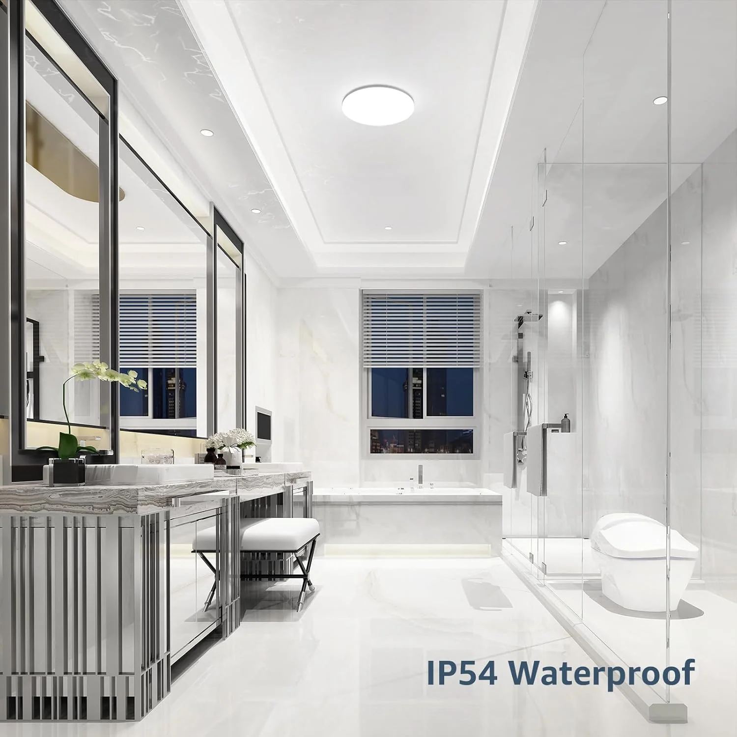 36W LED Ceiling Light – 4200LM 4000K Natural White Flush Mount Ceiling Lamp, IP44 Waterproof 240W Equivalent Light for Living Room, Bedroom, Kitchen & Bathroom