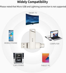 64GB USB C Flash Drive - Dual USB 3.2 Type-C & USB-A Thumb Drive, Up to 200MB/s, Zinc Alloy, OTG Compatible for Phone, Mac & PC