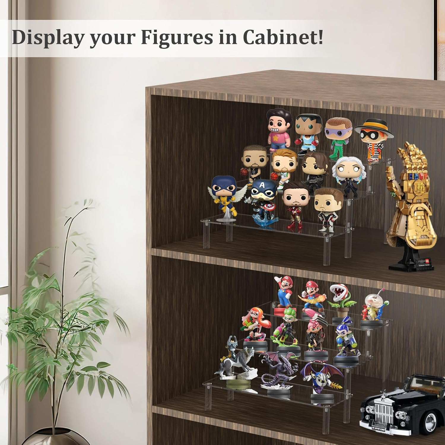 Acrylic 3-Tier Clear Display Riser Stand – Organizer for Figures, Perfume & Desserts