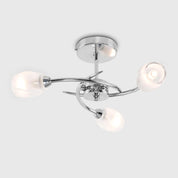 Modern Chrome 3 Way LED Ceiling Light with Shades