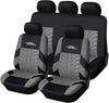 Universal Full Set Car Seat Covers – Gray Tire Track Design Seat Protectors