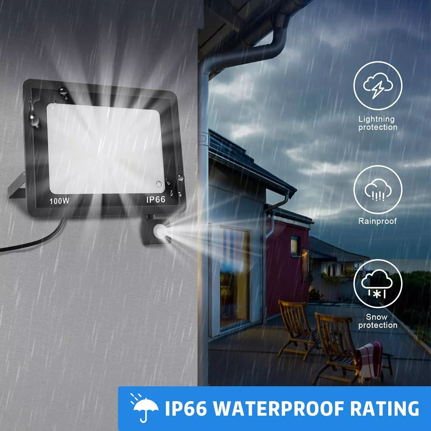 10W Outdoor PIR LED Floodlight