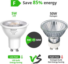 GU10 LED Bulbs Cool White 6000K, 5.5W LED Spotlight 50W Halogen Equivalent, 500LM, Energy Saving Light Bulbs, Non Dimmable, Pack of 10