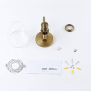 Vintage Industrial Bell Sconce Wall Light – Antique Finish with 5.6” Clear Glass Shade