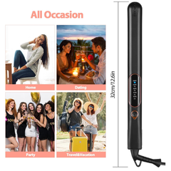 Haglater 2-in-1 Hair Straightener & Curler – Ceramic Flat Iron with LCD & Adjustable Heat
