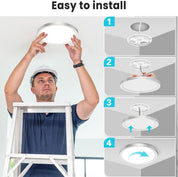 15W Flush Mount LED Ceiling Light – Brushed Nickel, 3 CCT