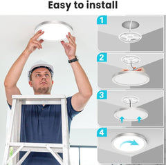 15W Flush Mount LED Ceiling Light – Brushed Nickel, 3 CCT