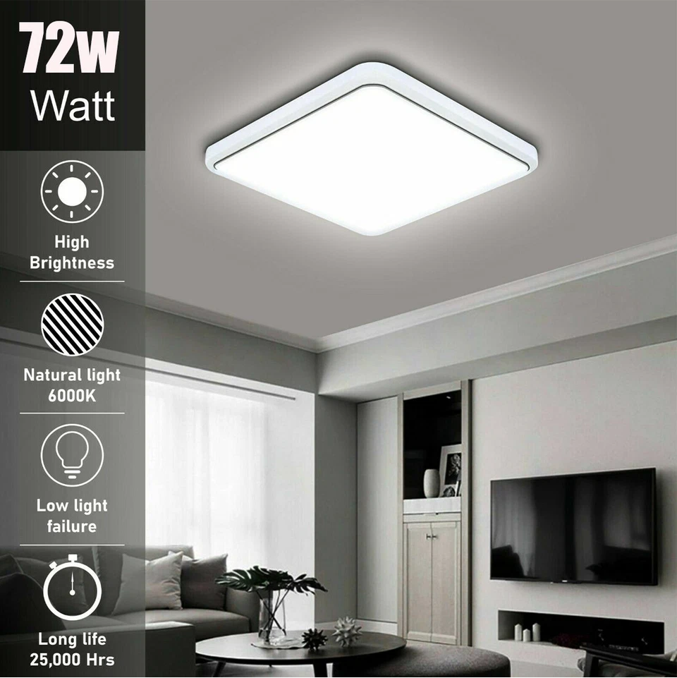LED Ceiling Panel Light 12W-72W Modern Square Lamp