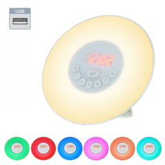 Sunrise Alarm Clock with Sunset Sleep Feature, Soothing Sounds, and Customizable Mood Lighting | White