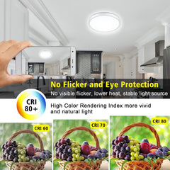 Dimmable LED Ceiling Light Panel with Remote, 24W