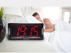 Simple LED Digital Alarm Clock with Snooze & Full Brightness Dimmer (Red)