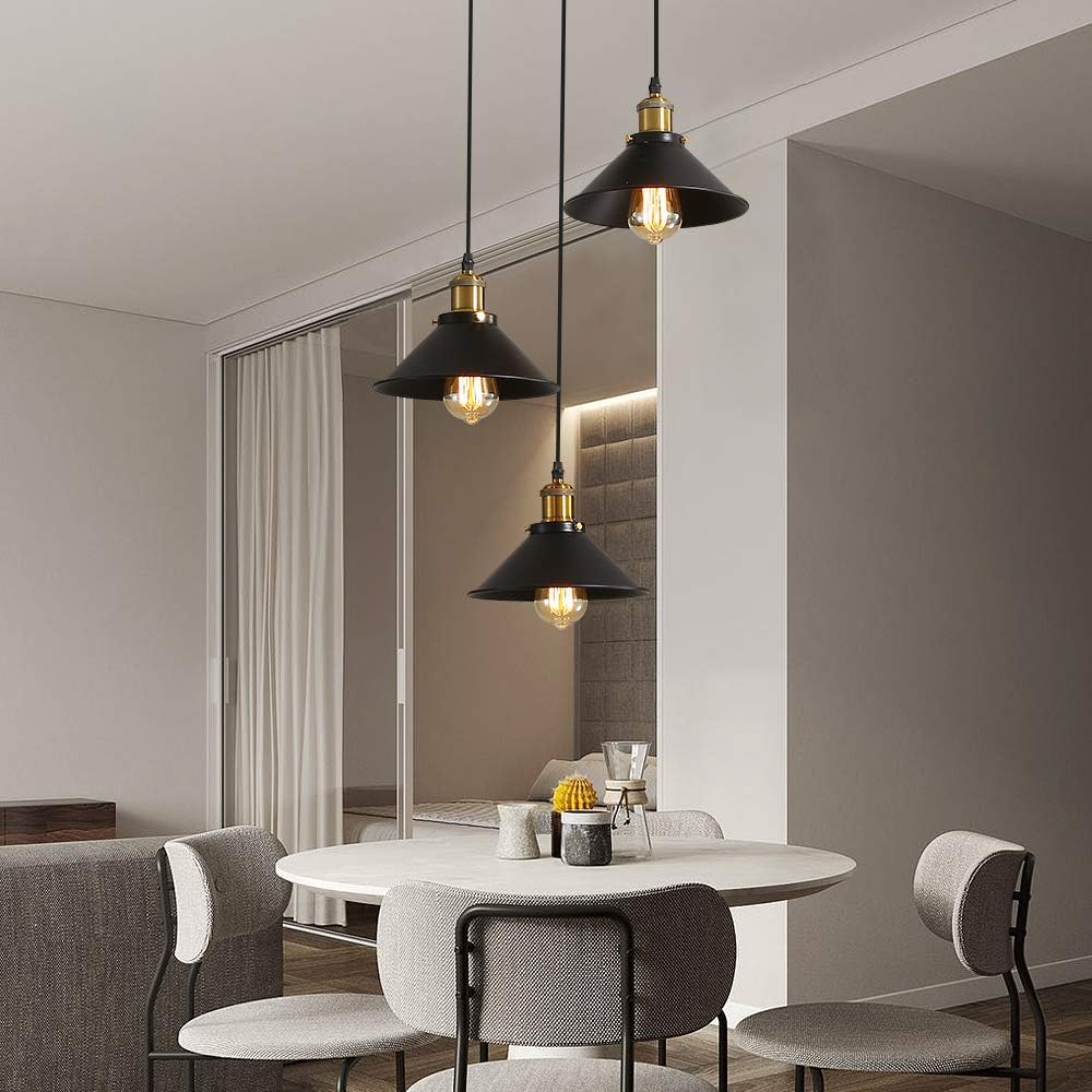 3-Light Vintage Industrial Ceiling Pendant Lamp White