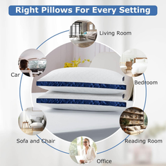 2 Pack Hotel Quality Bed Pillows – Hypoallergenic Supportive Pillows 42x70cm