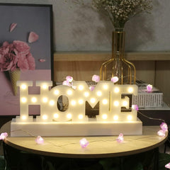 LED Light Up HOME Sign Decorative Night Lamp