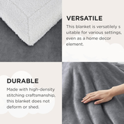 Bedsure Sherpa Fleece Throw Blanket – Soft Fluffy Microfiber Sofa & Bed Blanket, Silver Grey, 150x200 cm