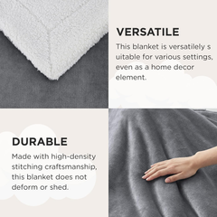 Bedsure Sherpa Fleece Throw Blanket – Soft Fluffy Microfiber Sofa & Bed Blanket, Silver Grey, 150x200 cm
