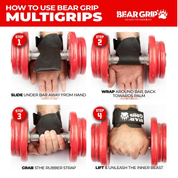 Premium Multi Grip Weight Lifting Straps & Hooks – Heavy Duty Gym Gloves Support