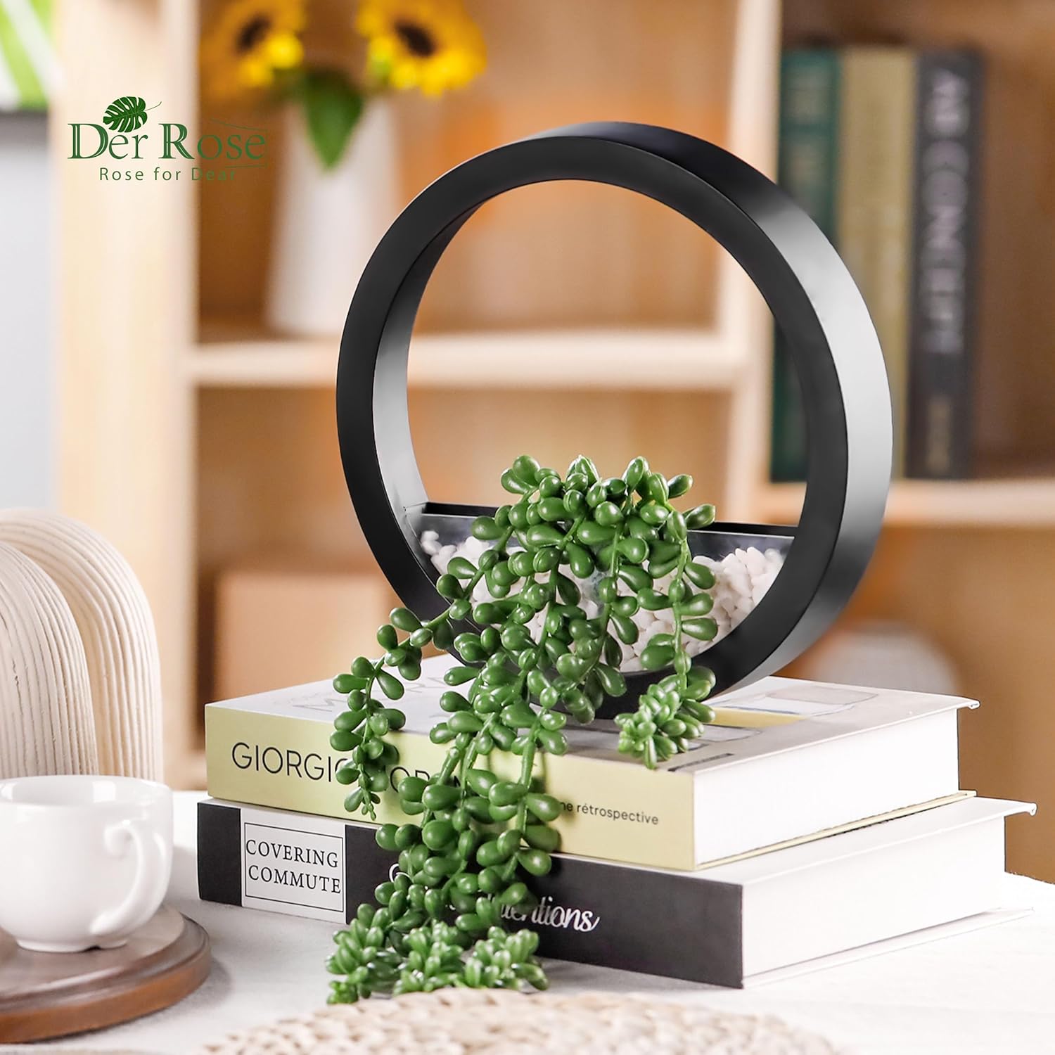 2 Pack Hanging Artificial Succulent Plants in Pots