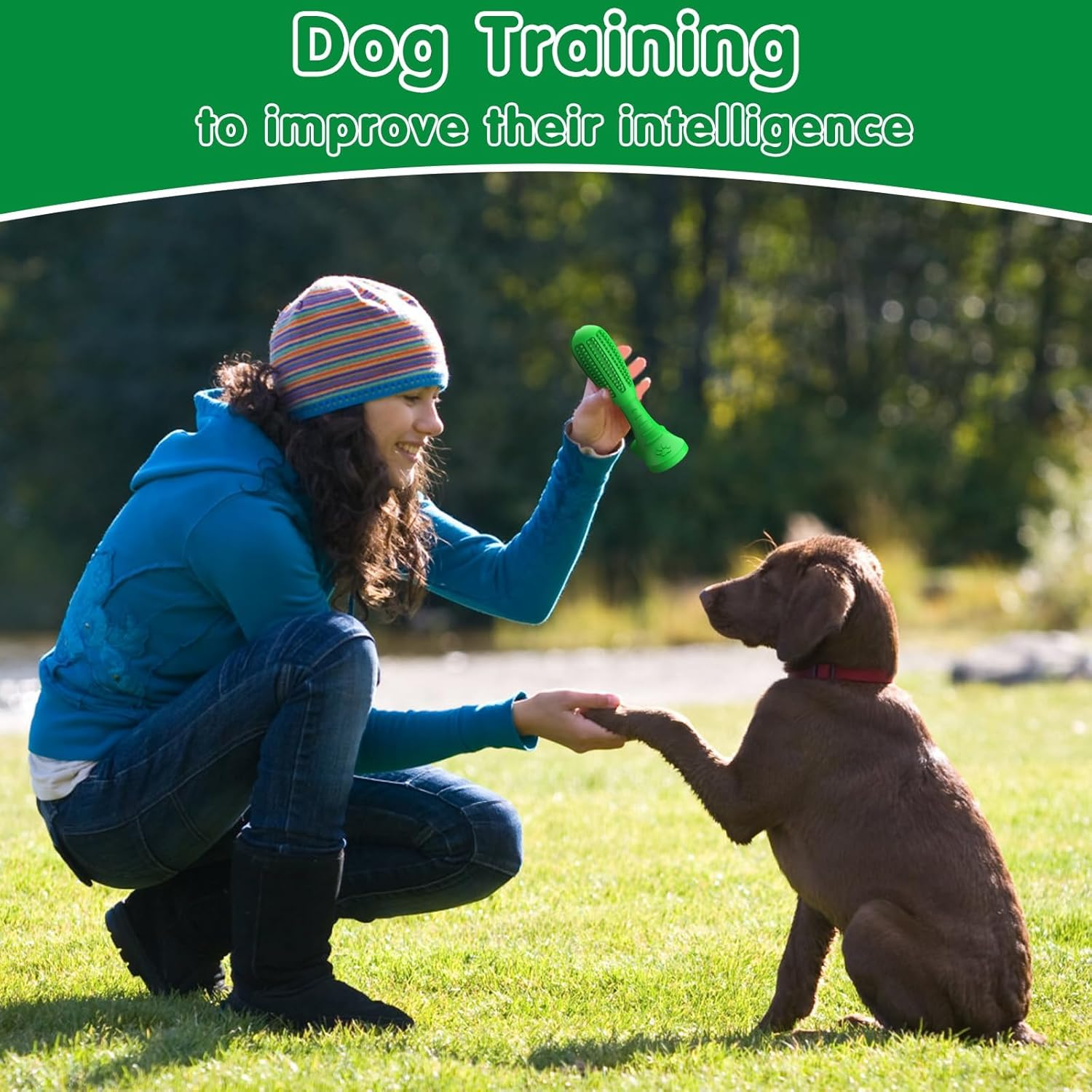 Dog Toothbrush Chew Toy – Natural Rubber Teeth Cleaning & Dental Care for Puppies