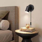 Wall Lights with Switch, Adjustable GU10 Plug-In Lamps 2 Pack
