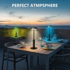 Rechargeable RGB Bedside Lamp, Touch Dimmable Cordless Light