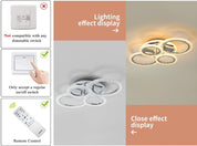 Modern 4-Ring LED Ceiling Light 58W Dimmable with Remote