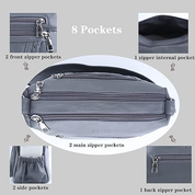 Soft PU Leather Crossbody Bag for Women – Multi-Pocket Shoulder Purse