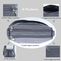 Soft PU Leather Crossbody Bag for Women – Multi-Pocket Shoulder Purse