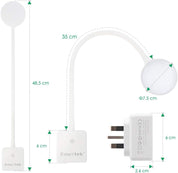 4W Ultra-Flexible Dimmable LED Wall Reading Light- Neutral White Lighting 4000K, for Type G Power Socket