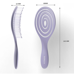 Anti-Tangle Detangling Hair Brush for Wet & Dry Hair, Spiral Massaging Brush, Purple