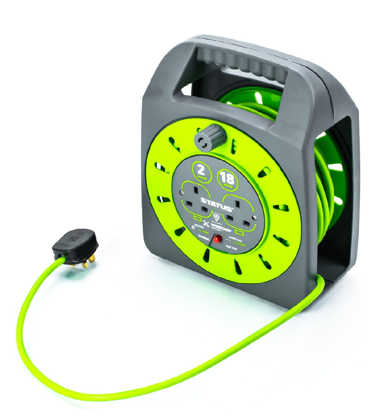 18M 2 Socket Cable Reel – 13A Heavy-Duty Outdoor Extension Lead with Thermal Cut-Out