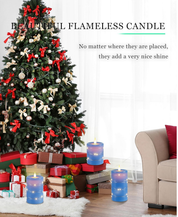 Flameless LED Candles with Starry String Lights – 3-Pack Real Wax, Remote & Timer Function