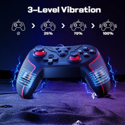 Wired Game Controller for PC with Paddles, Vibration & Mappable Buttons – Black