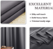 Thermal Blackout Pencil Pleat Curtains – 90x54 Inch Grey Drapes, 2 Panels