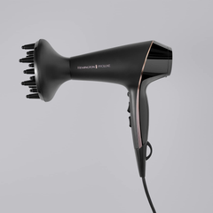 Midnight 2400W Ionic Hair Dryer – OPTIheat Fast Dry Blow Dryer with Diffuser & Nozzles