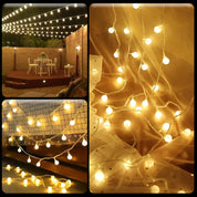 Battery Globe String Lights, 40 LEDs, 8 Modes, Waterproof