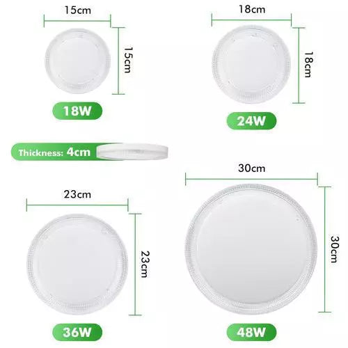 LED Round & Square Ceiling Light – 12W-48W, IP44