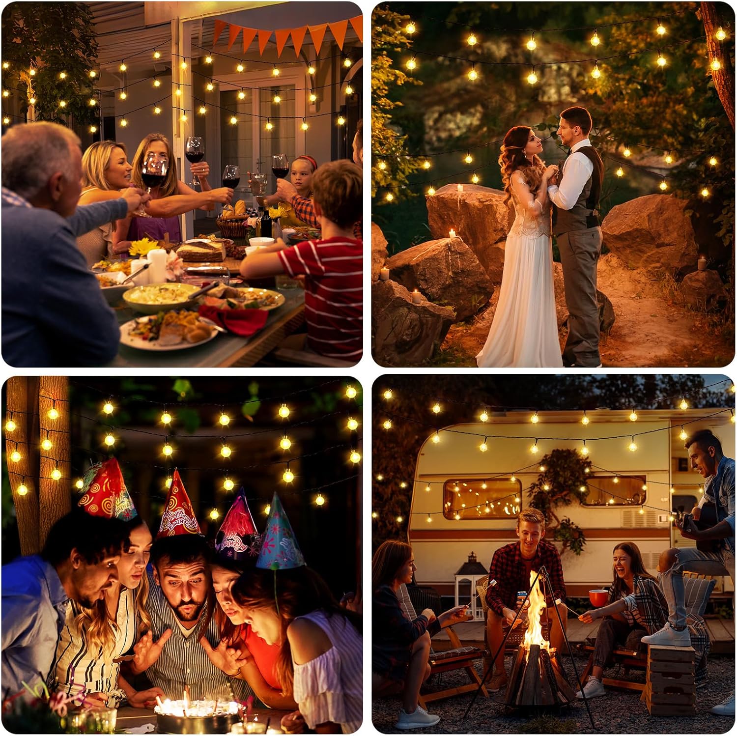 36Ft Solar Garden String Lights