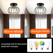Small Crystal Ceiling Light – 2 Pack Black Metal Semi Flush Mount Chandelier