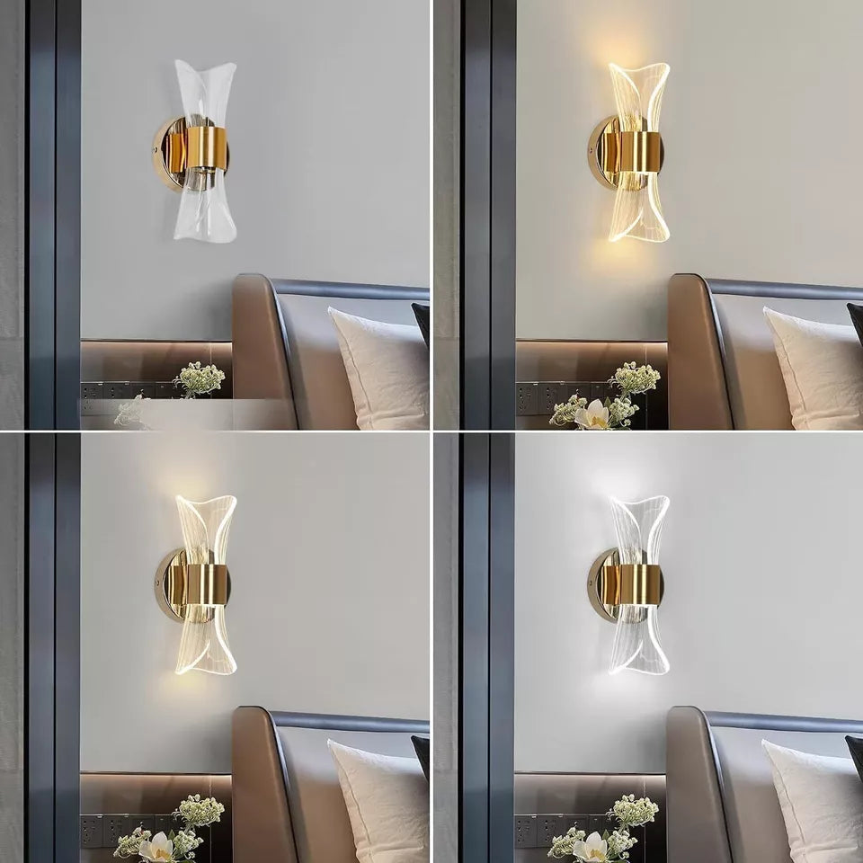 Modern 12W Dimmable LED Wall Sconce with Adjustable Color