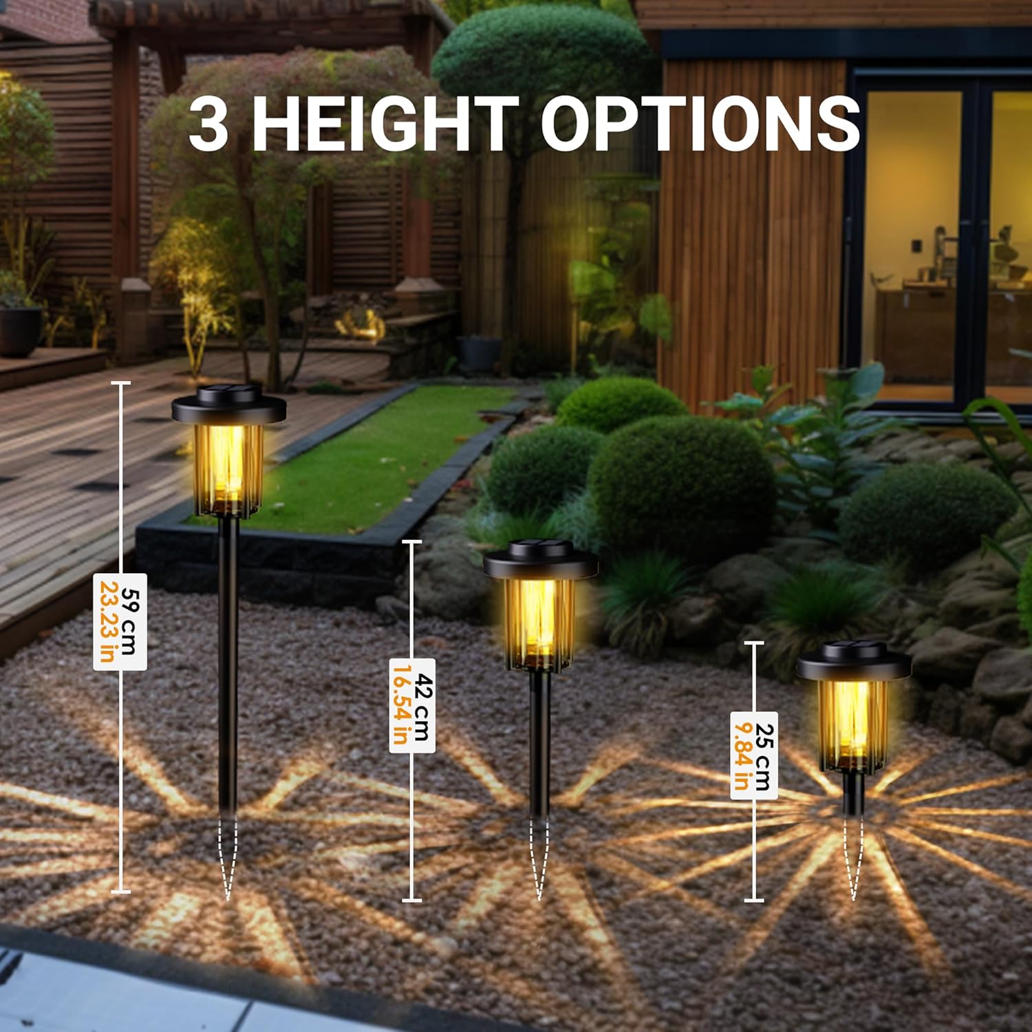 Warm White Solar Pathway Lights – 4 Pack Outdoor