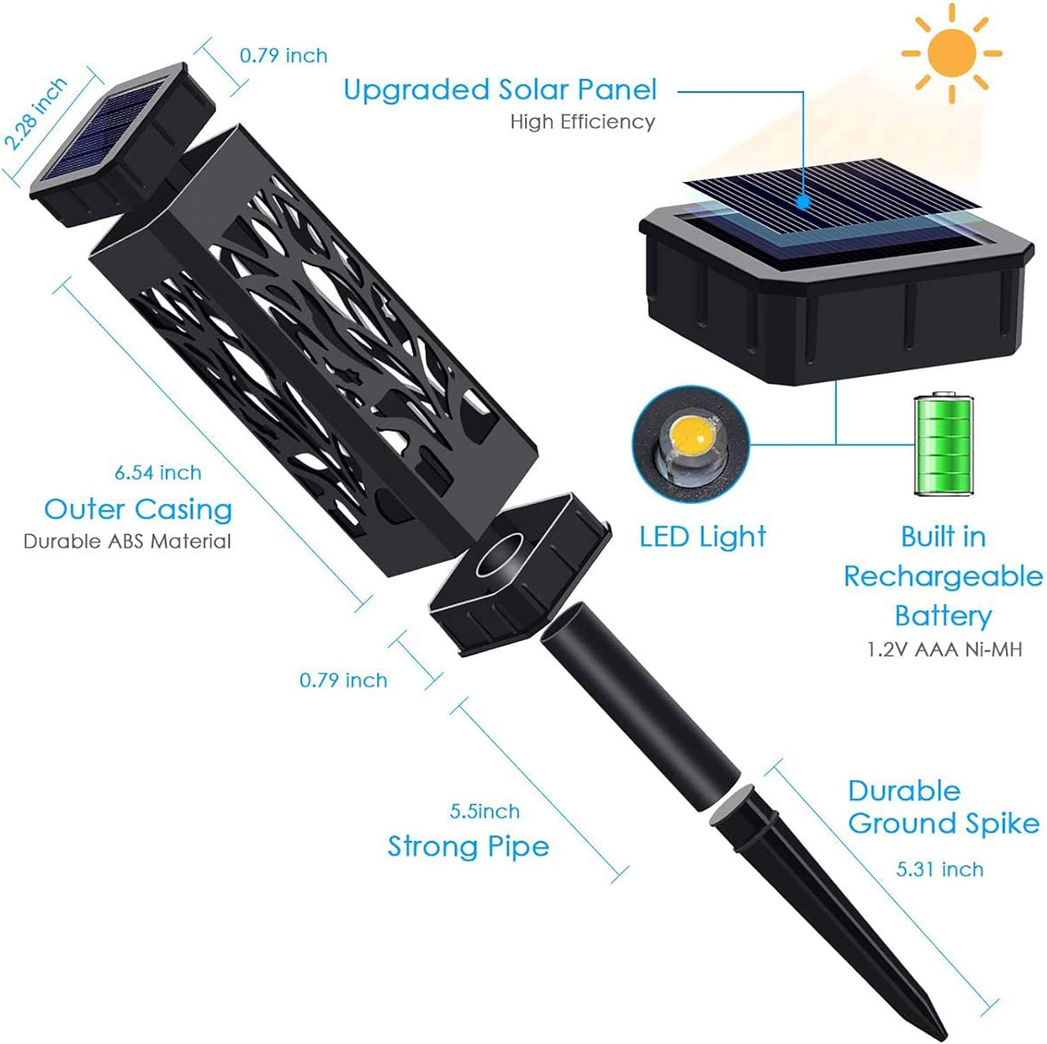 6 Pack Solar Garden Lights – Waterproof Outdoor Pathway Lamps