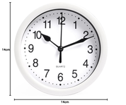 Small Round Modern Wall Clock, Easy Read Large Numbers, Silent Design, White
