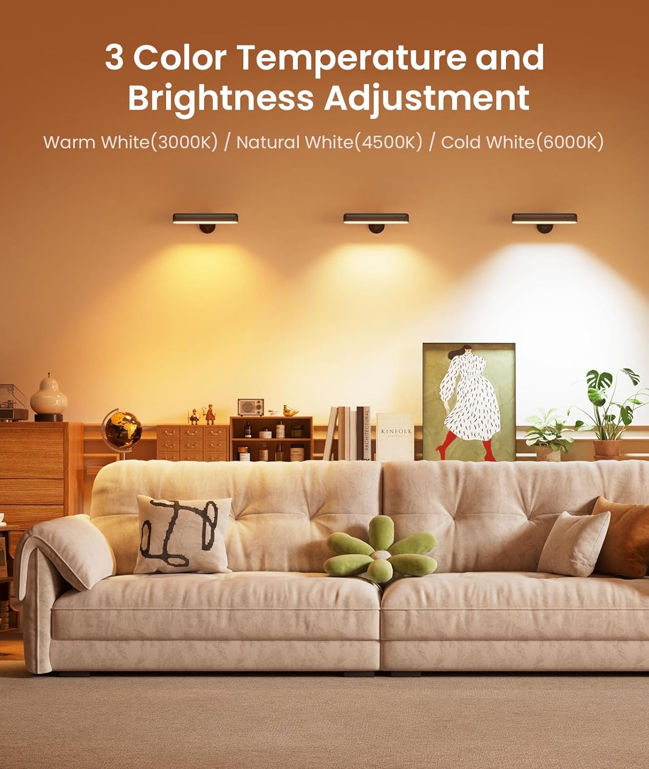 PopoIron Rechargeable RGB Wall Sconce with Remote Control