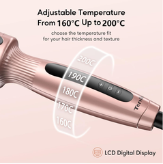 38mm Ceramic Ionic Thermal Brush – Heated Volumizing Curling Iron with LCD Display