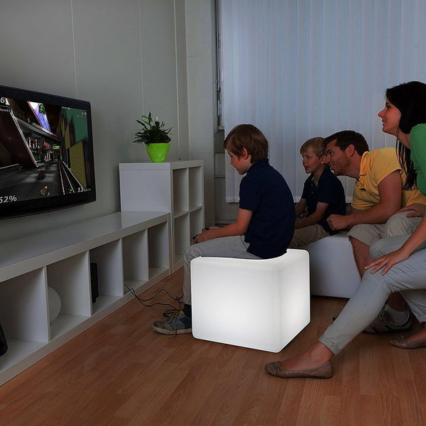 16" Waterproof Color Changing LED Cube Stool Lamp